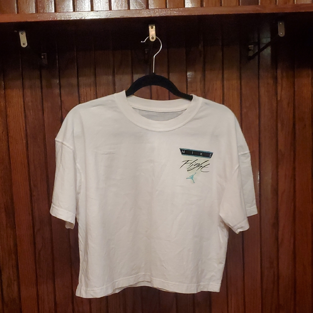 Nike Women's White Michael Jordan Flight Crop T-Shirt